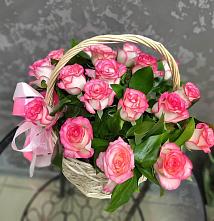 Цветочная композиция из Розы в корзине #REPLACE_PRED# Садовом Республика Дагестан